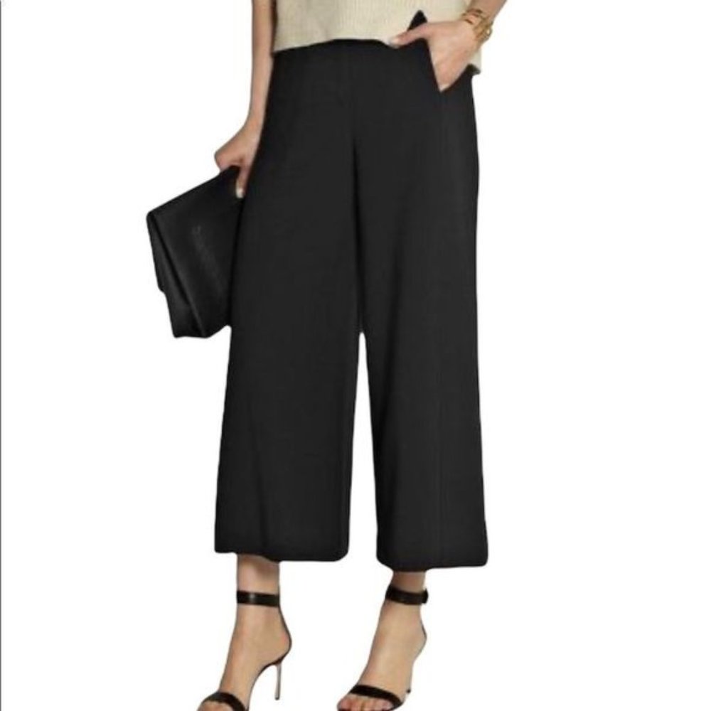 High rise wide leg crop pant